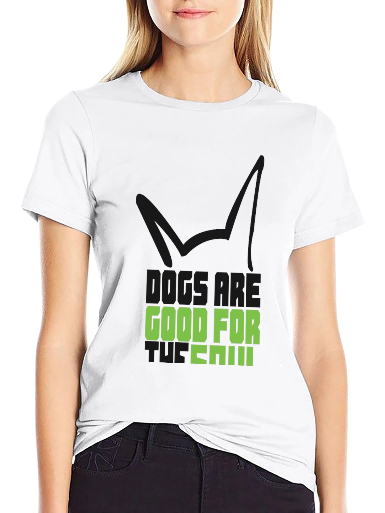 Dogs are Good For You Black T-Shirt