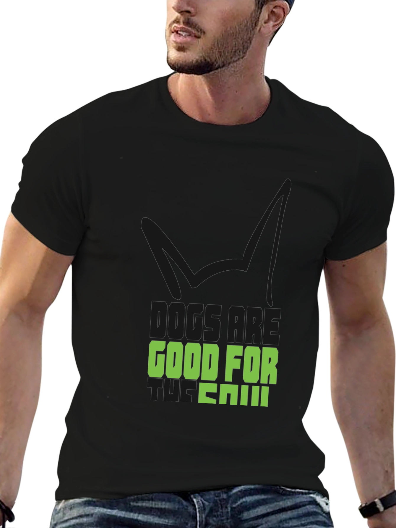 Dogs are Good For You Black T-Shirt