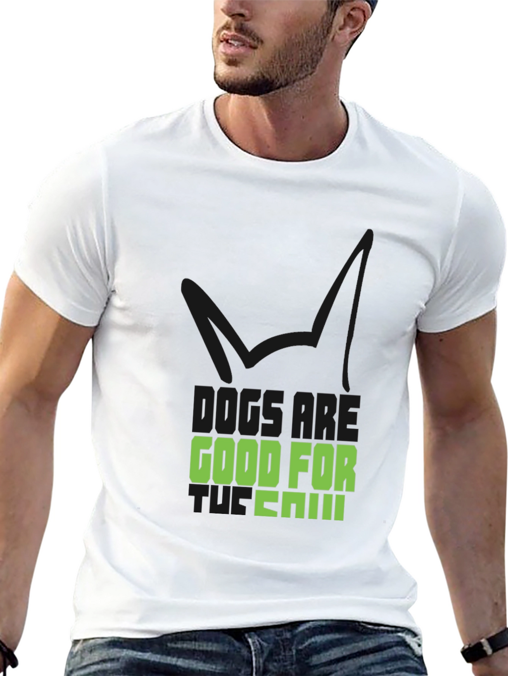 Dogs are Good For You Black T-Shirt