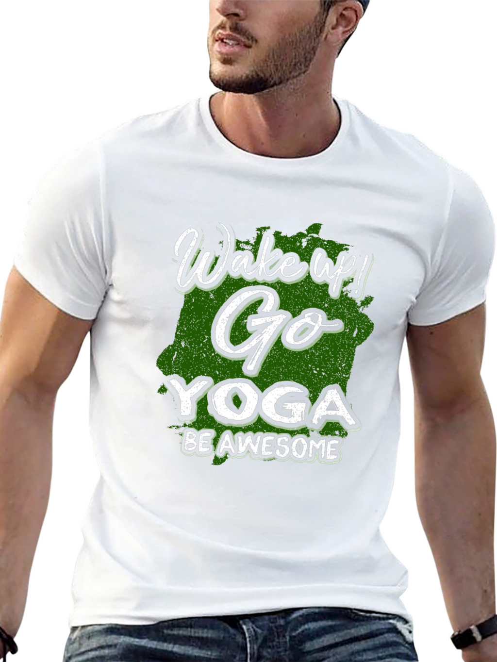 Wake Up! Go Yoga Be Awesome Black T-Shirt