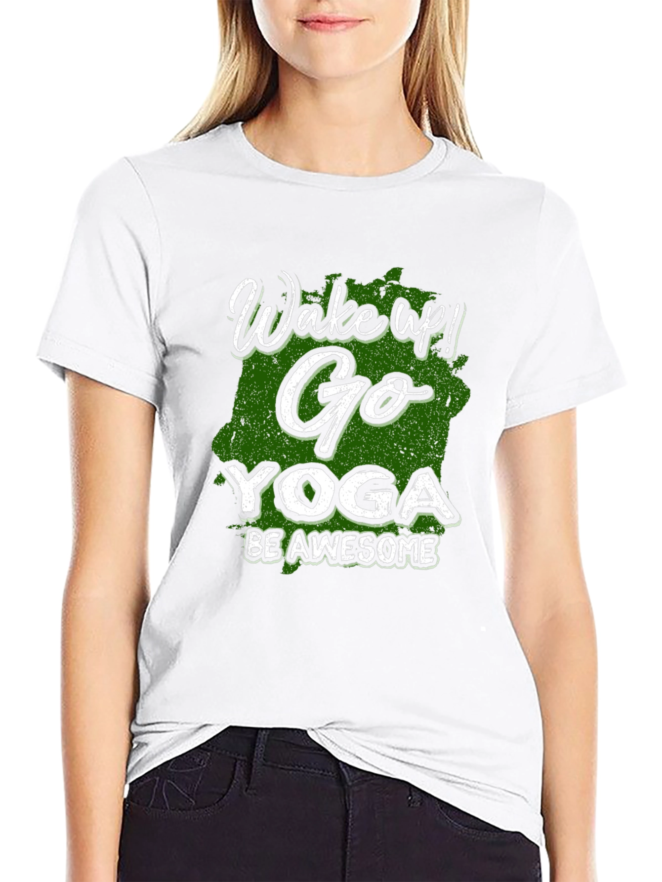 Wake Up! Go Yoga Be Awesome Black T-Shirt