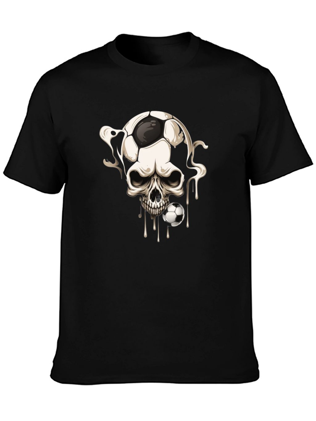 Skull Football Graphic Tee - Black