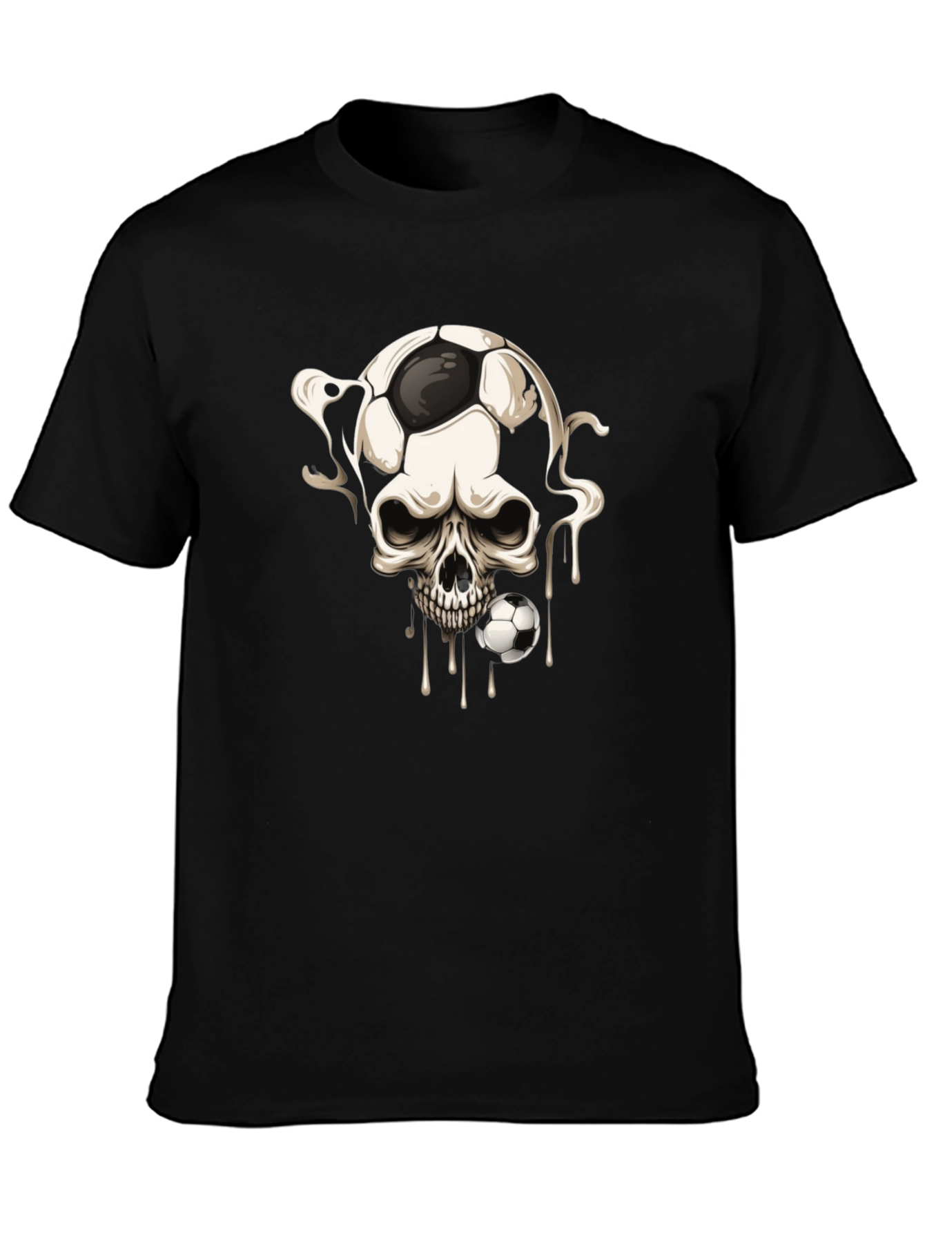 Skull Football Graphic Tee - Black