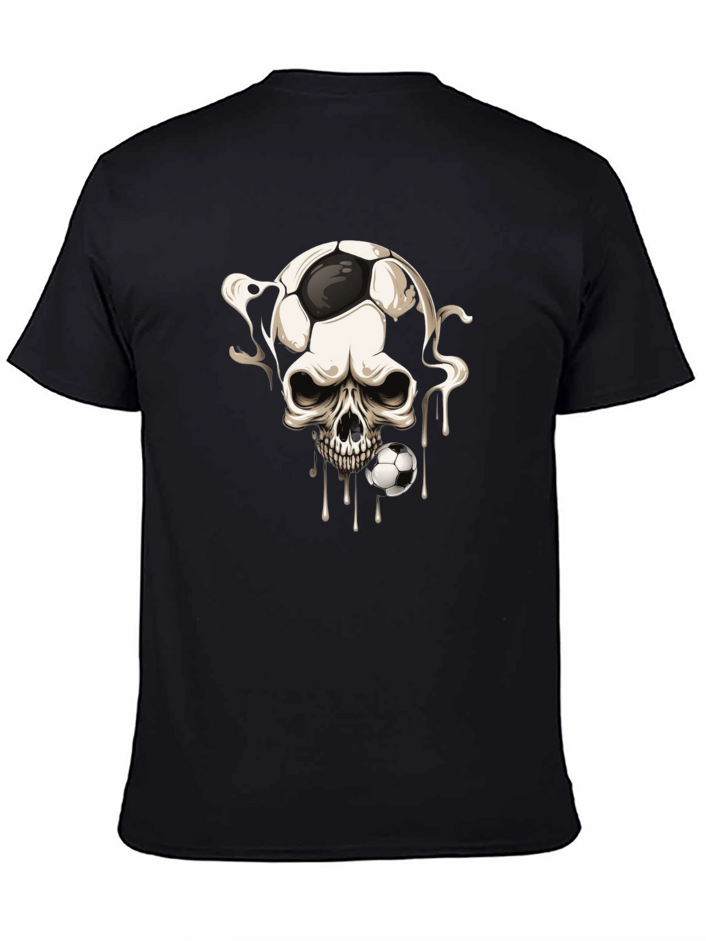 Skull Football Graphic Tee - Black