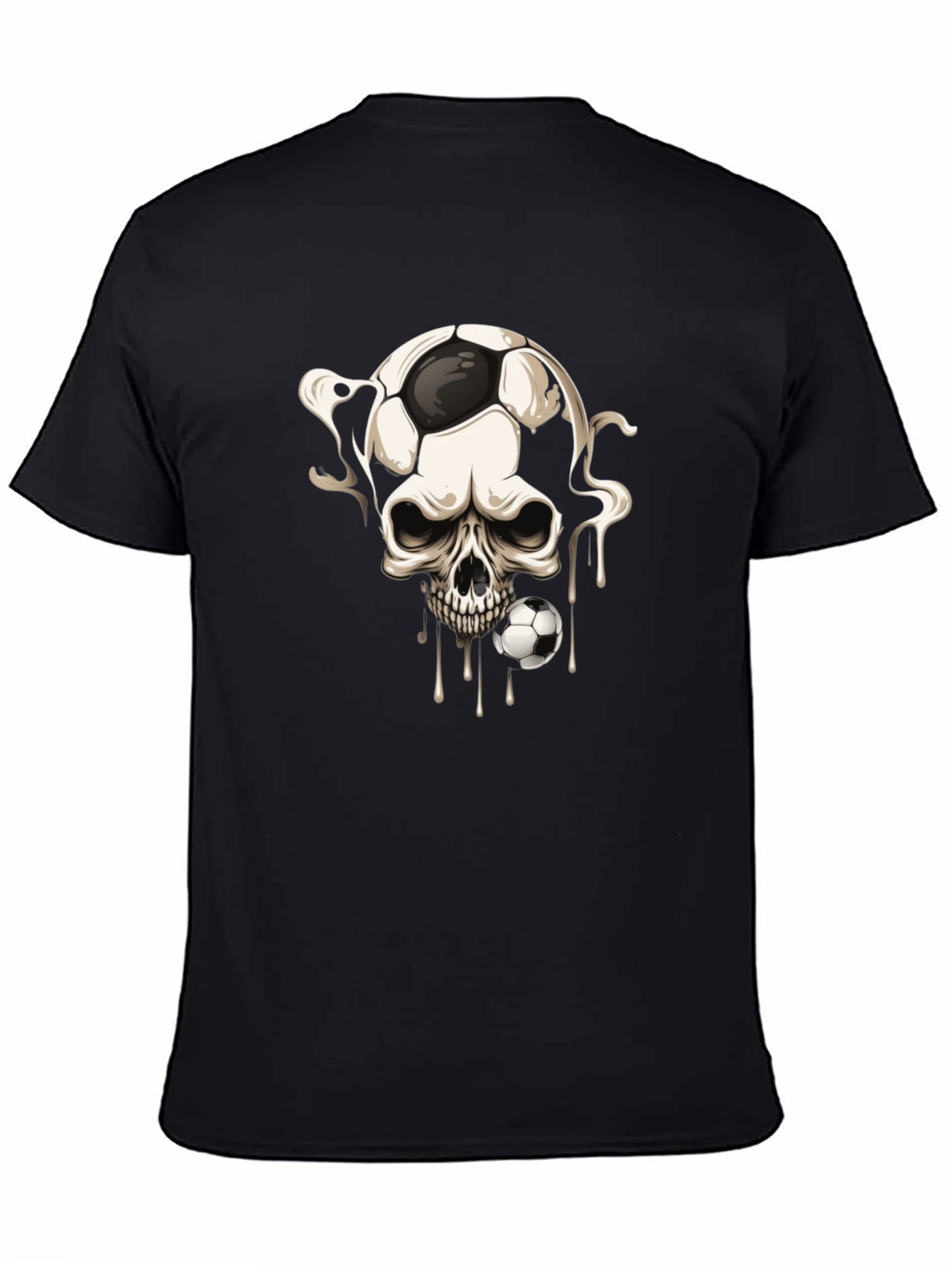 Skull Football Graphic Tee - Black