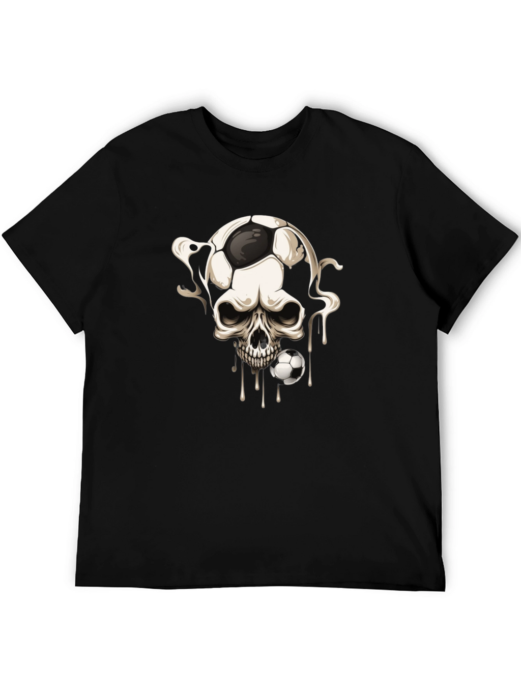 Skull Football Graphic Tee - Black