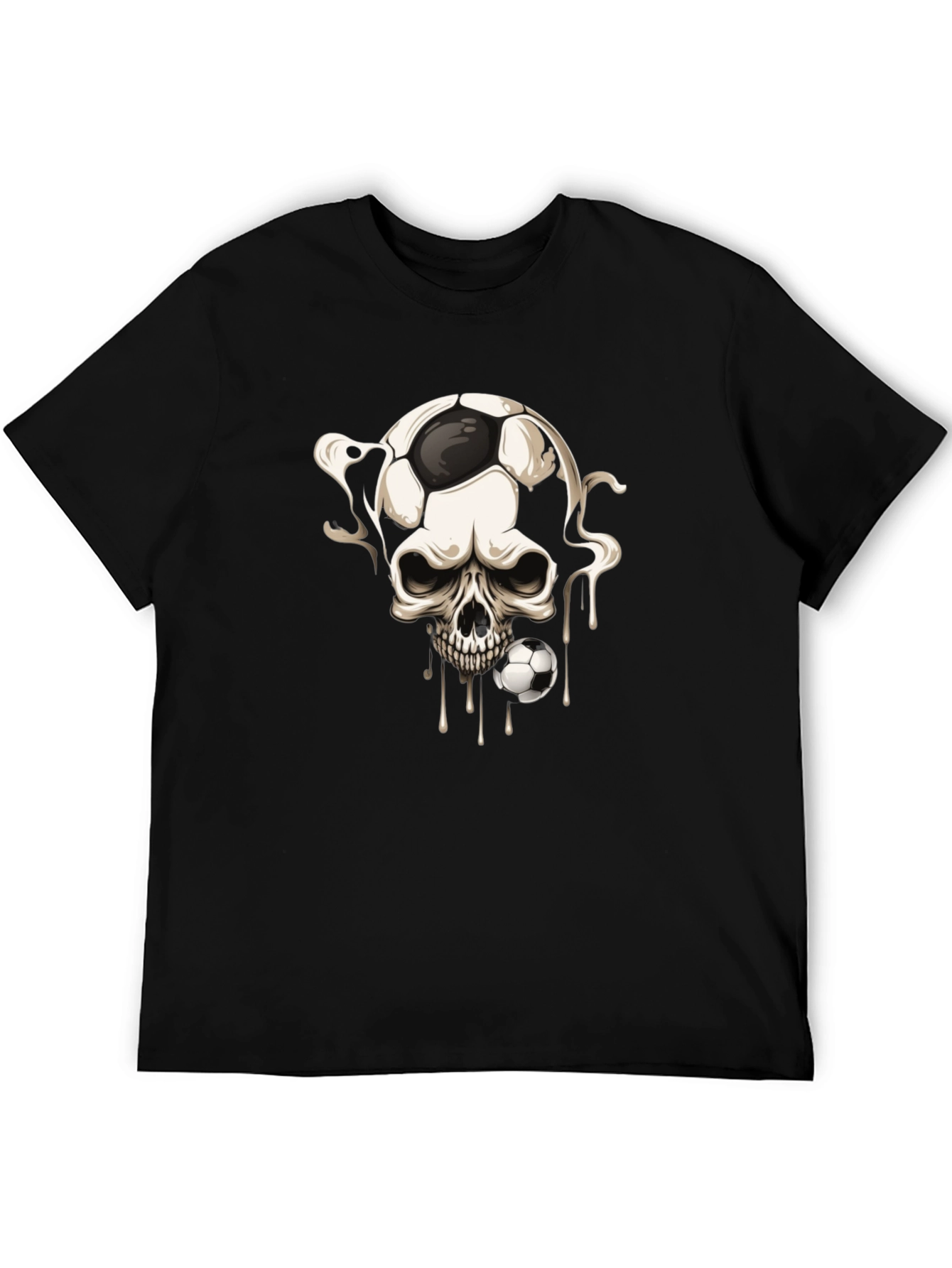 Skull Football Graphic Tee - Black