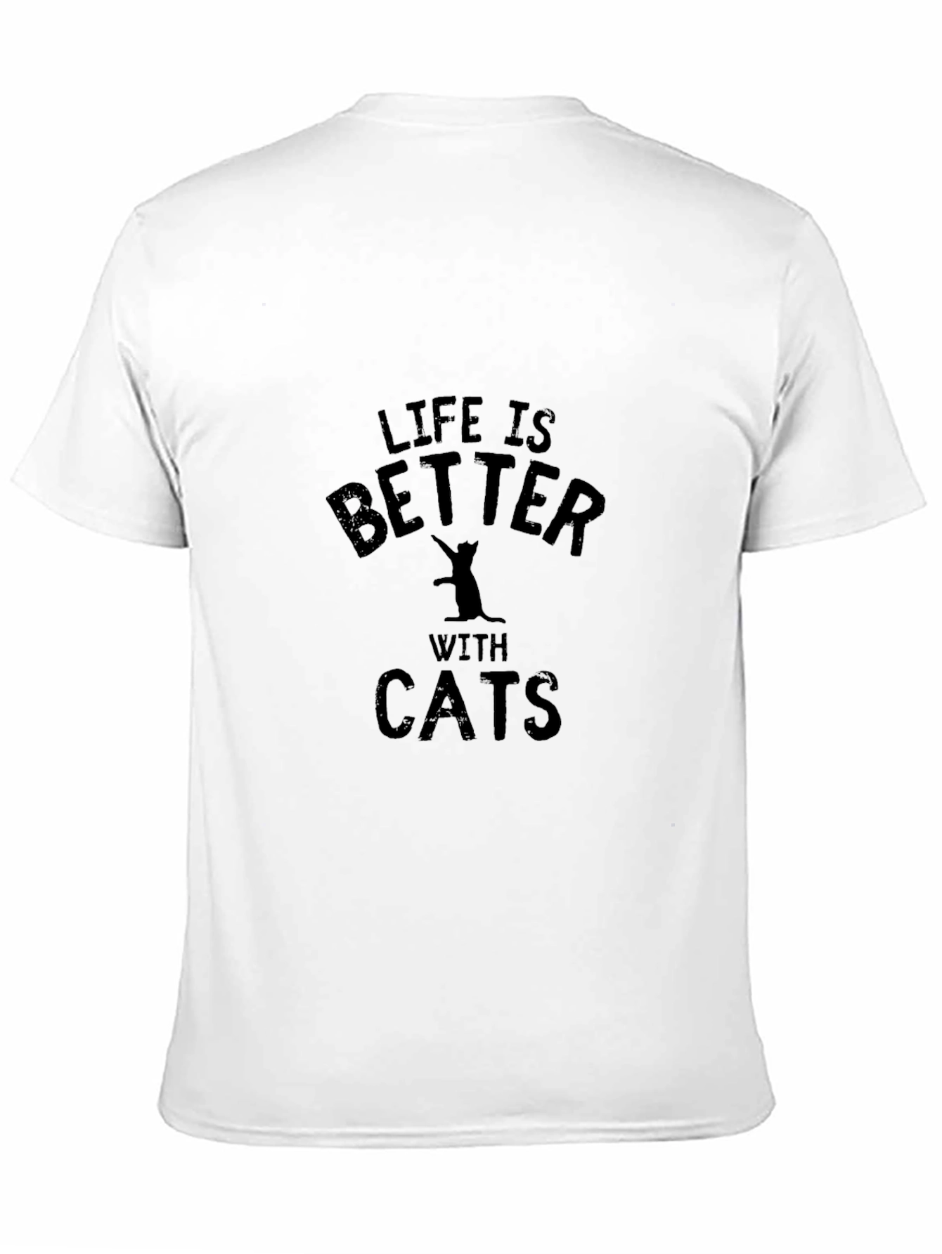 Life is Better with Cats Black T-Shirt