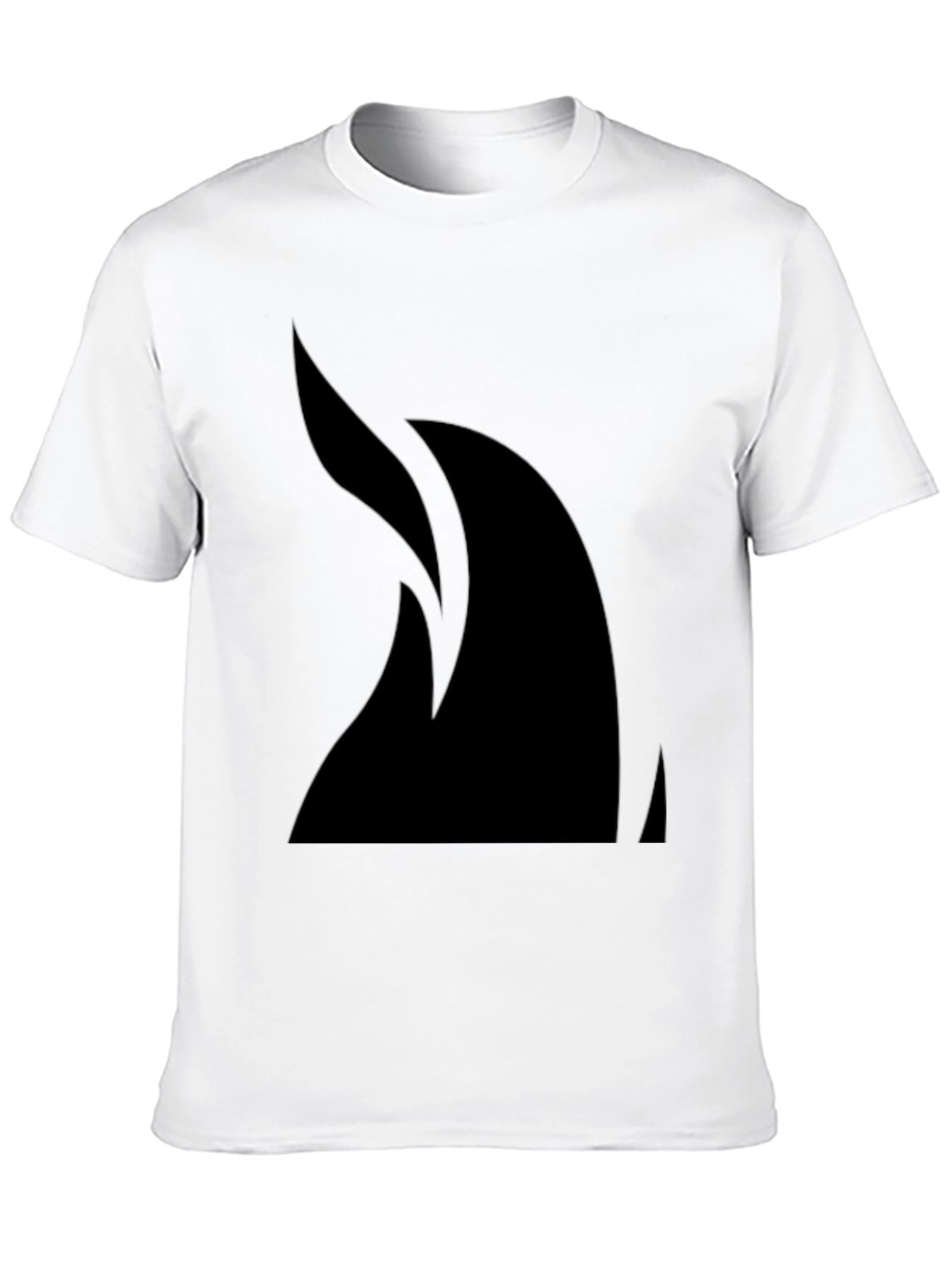 Sleek Black T-Shirt with Abstract Flame Design