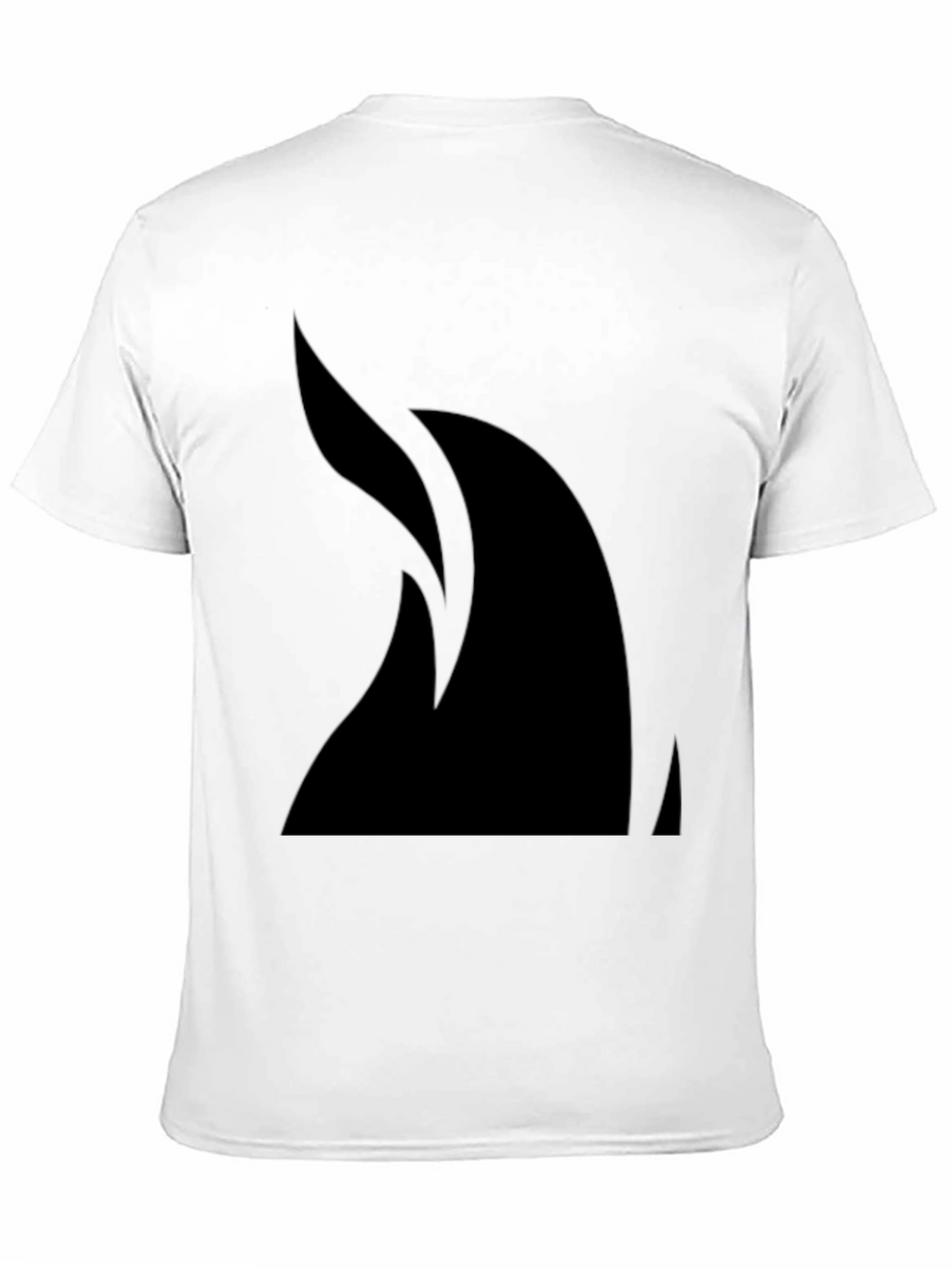 Sleek Black T-Shirt with Abstract Flame Design