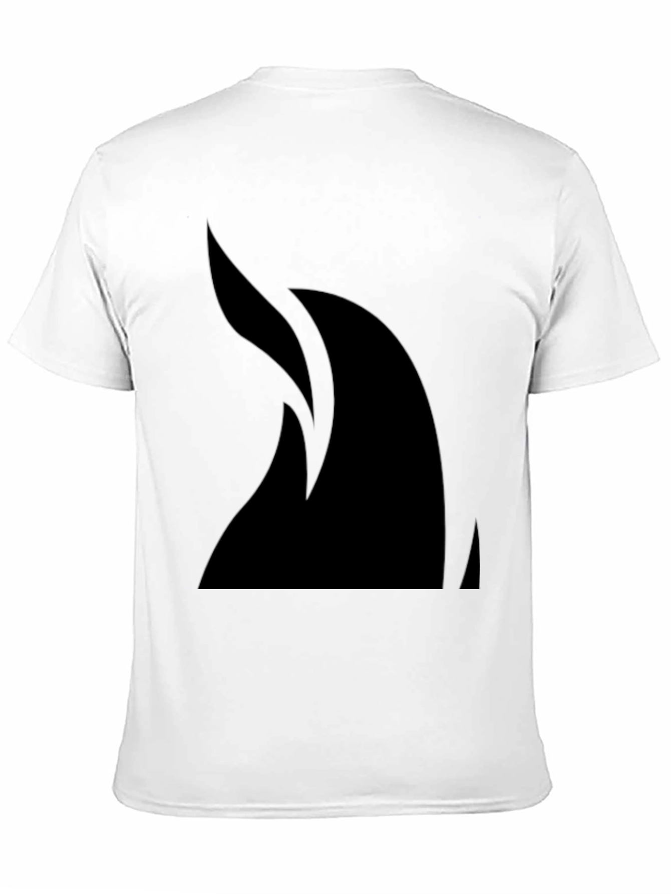 Sleek Black T-Shirt with Abstract Flame Design