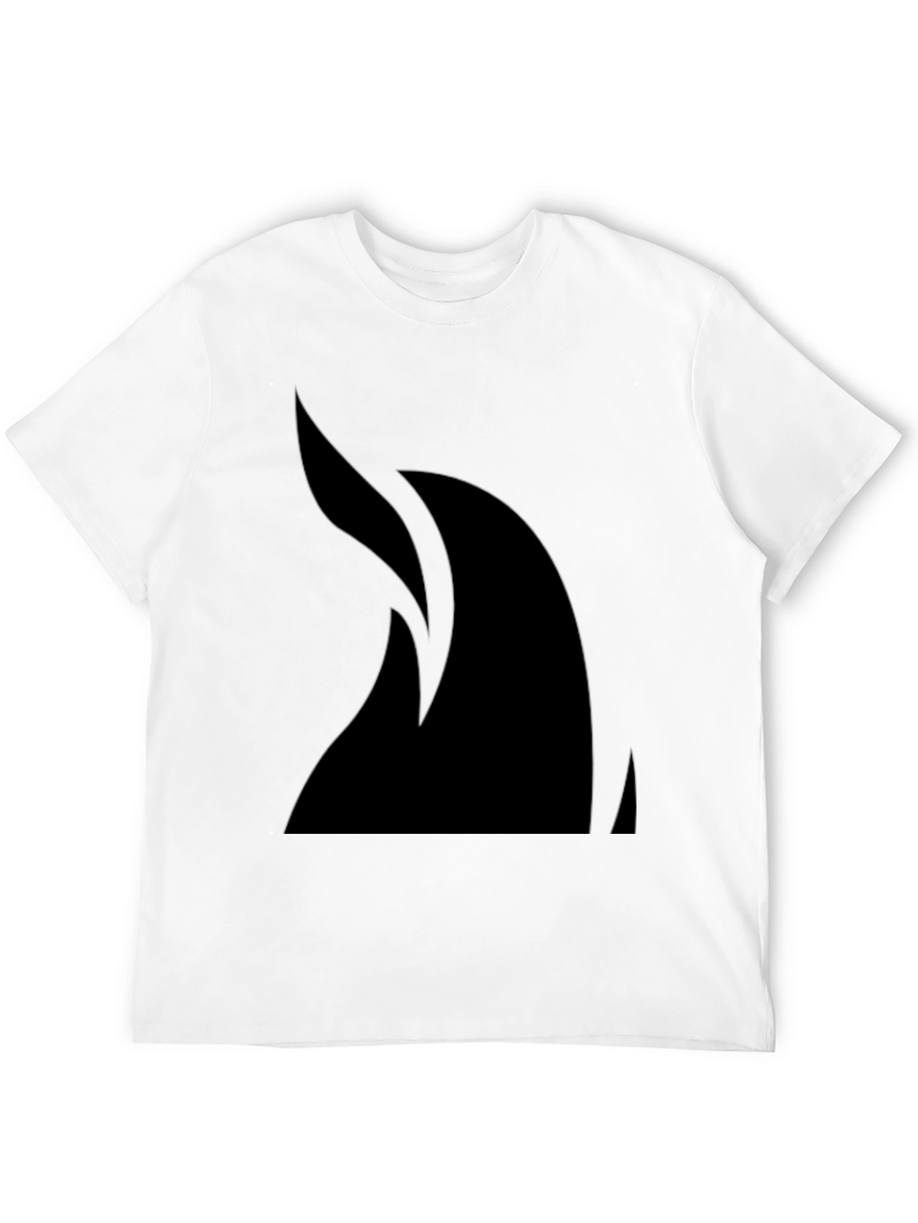 Sleek Black T-Shirt with Abstract Flame Design