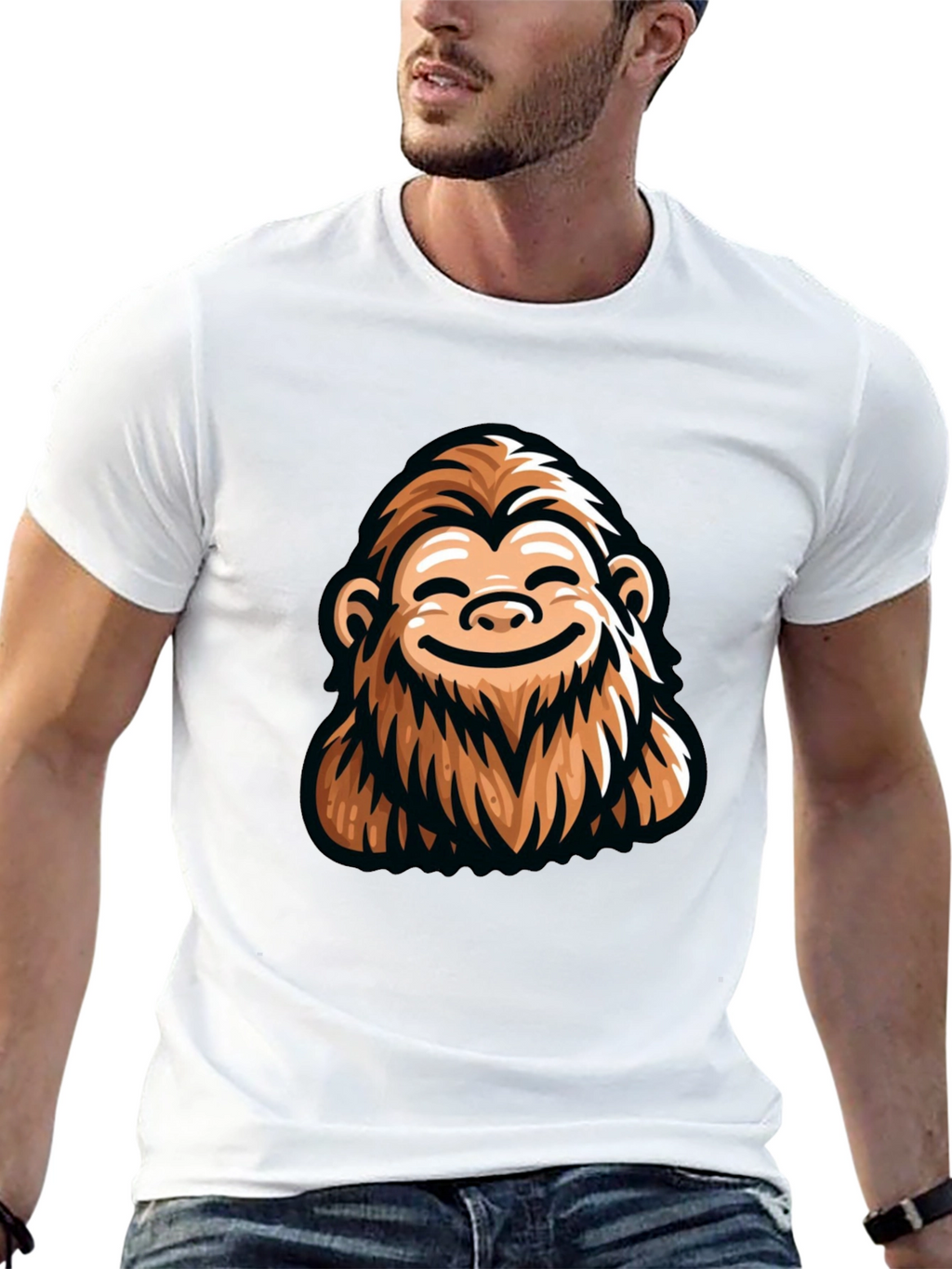 Funny Bigfoot Graphic Tee - Black