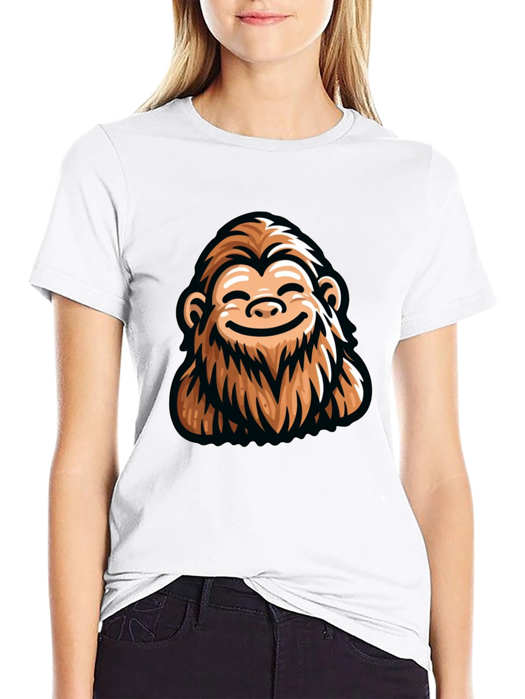 Funny Bigfoot Graphic Tee - Black