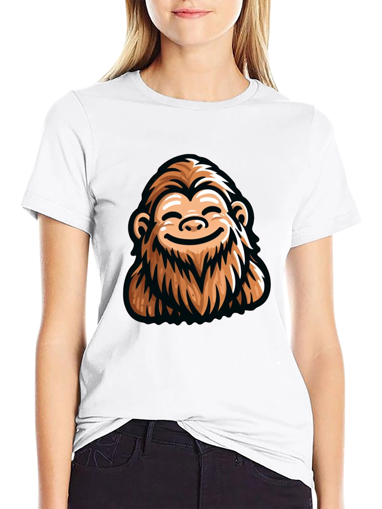 Funny Bigfoot Graphic Tee - Black