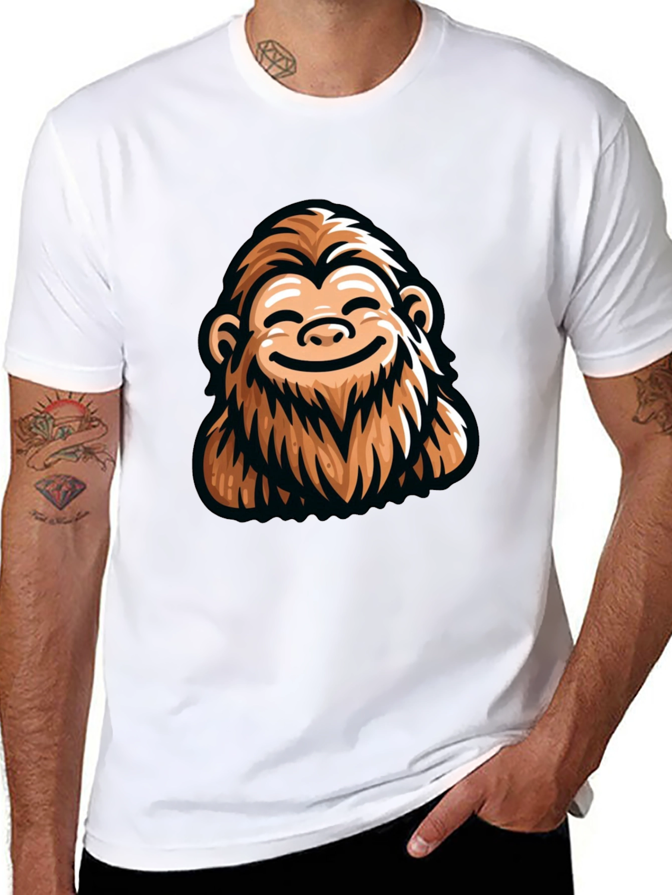 Funny Bigfoot Graphic Tee - Black