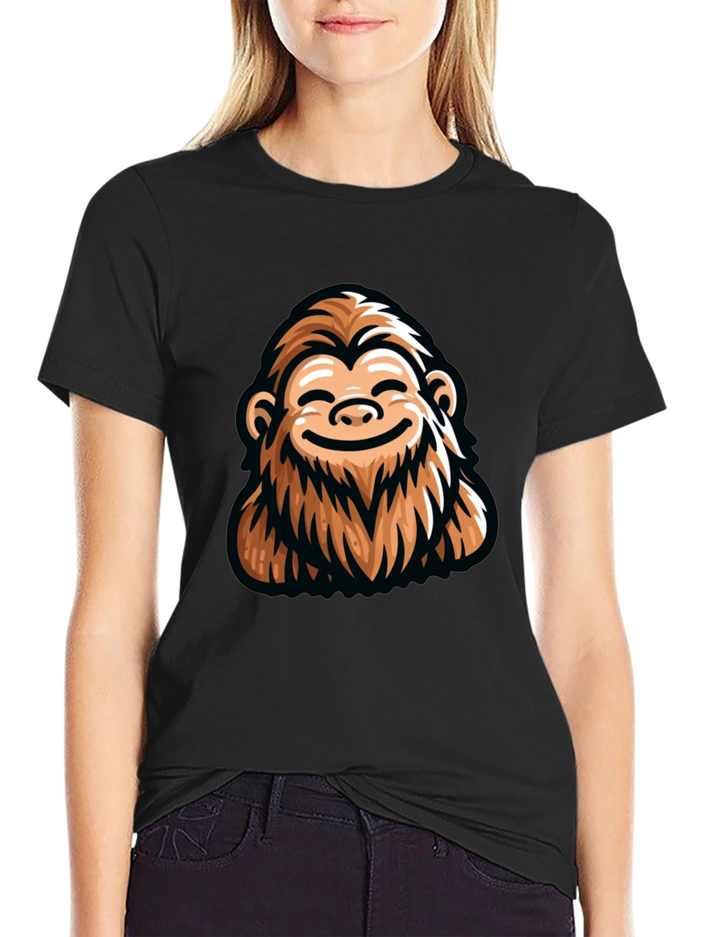 Funny Bigfoot Graphic Tee - Black