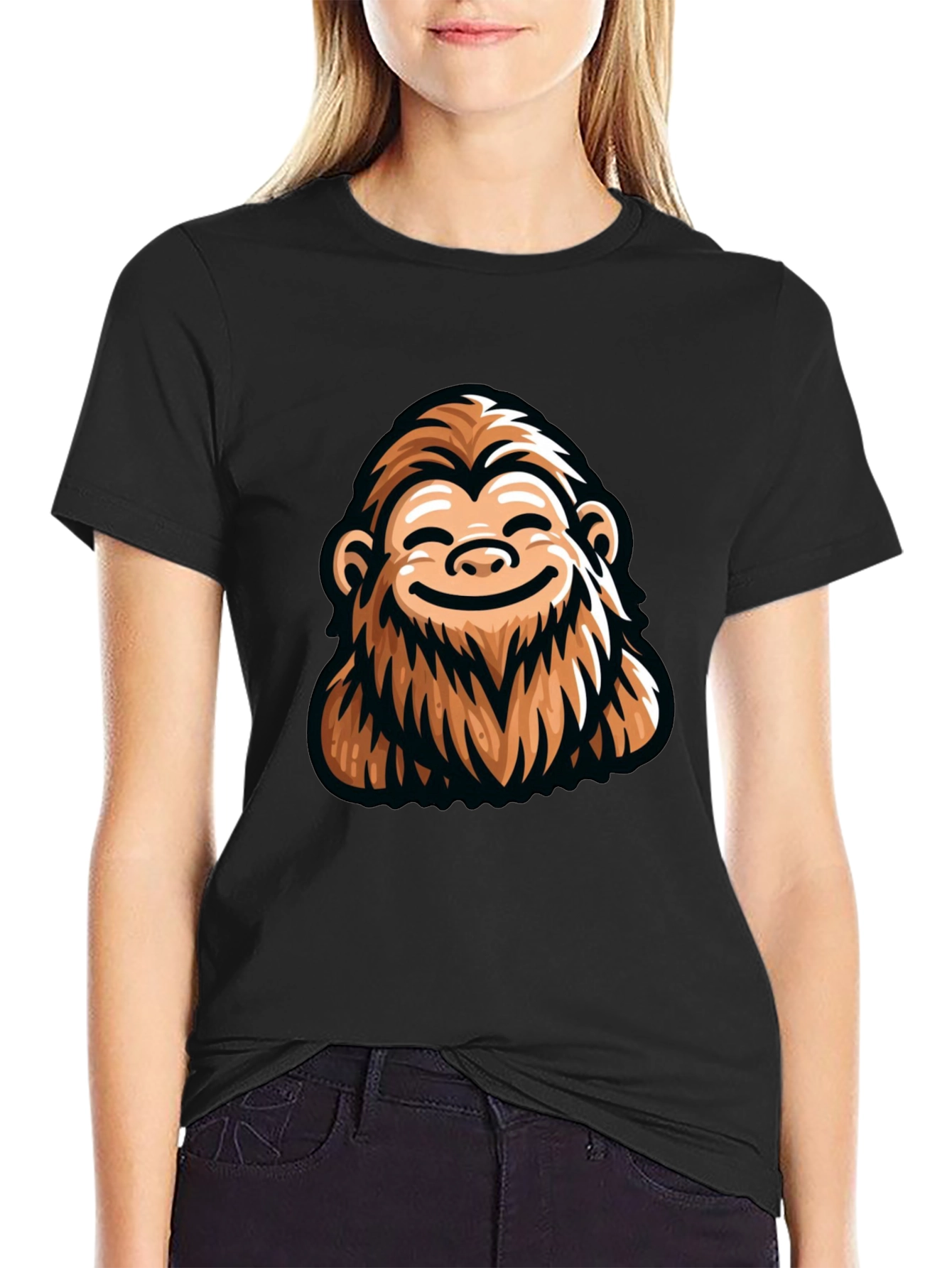 Funny Bigfoot Graphic Tee - Black