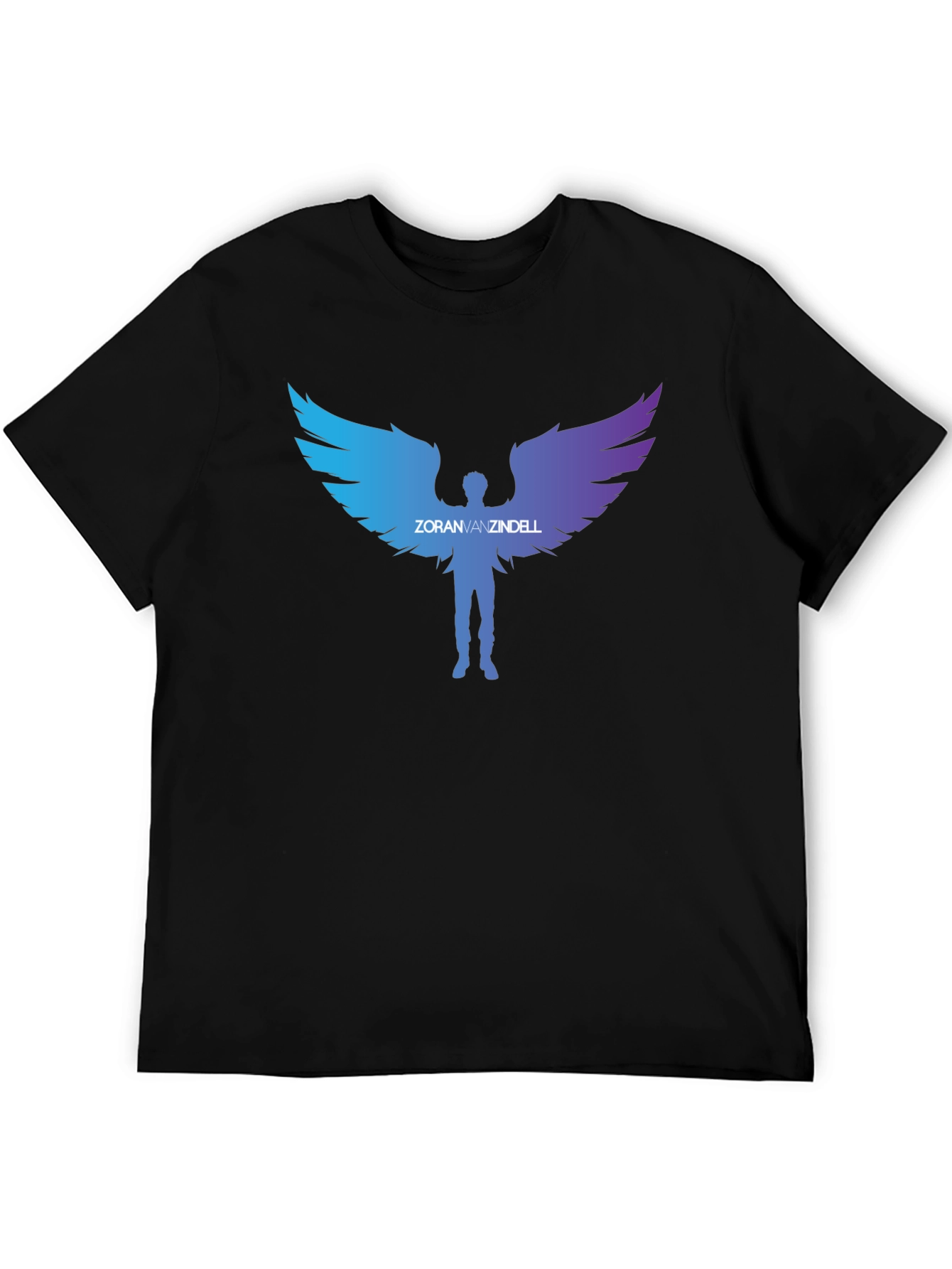 ZoranVanzindell Angel Wings Black T-Shirt