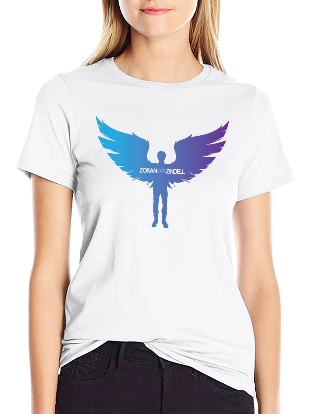 ZoranVanzindell Angel Wings Black T-Shirt