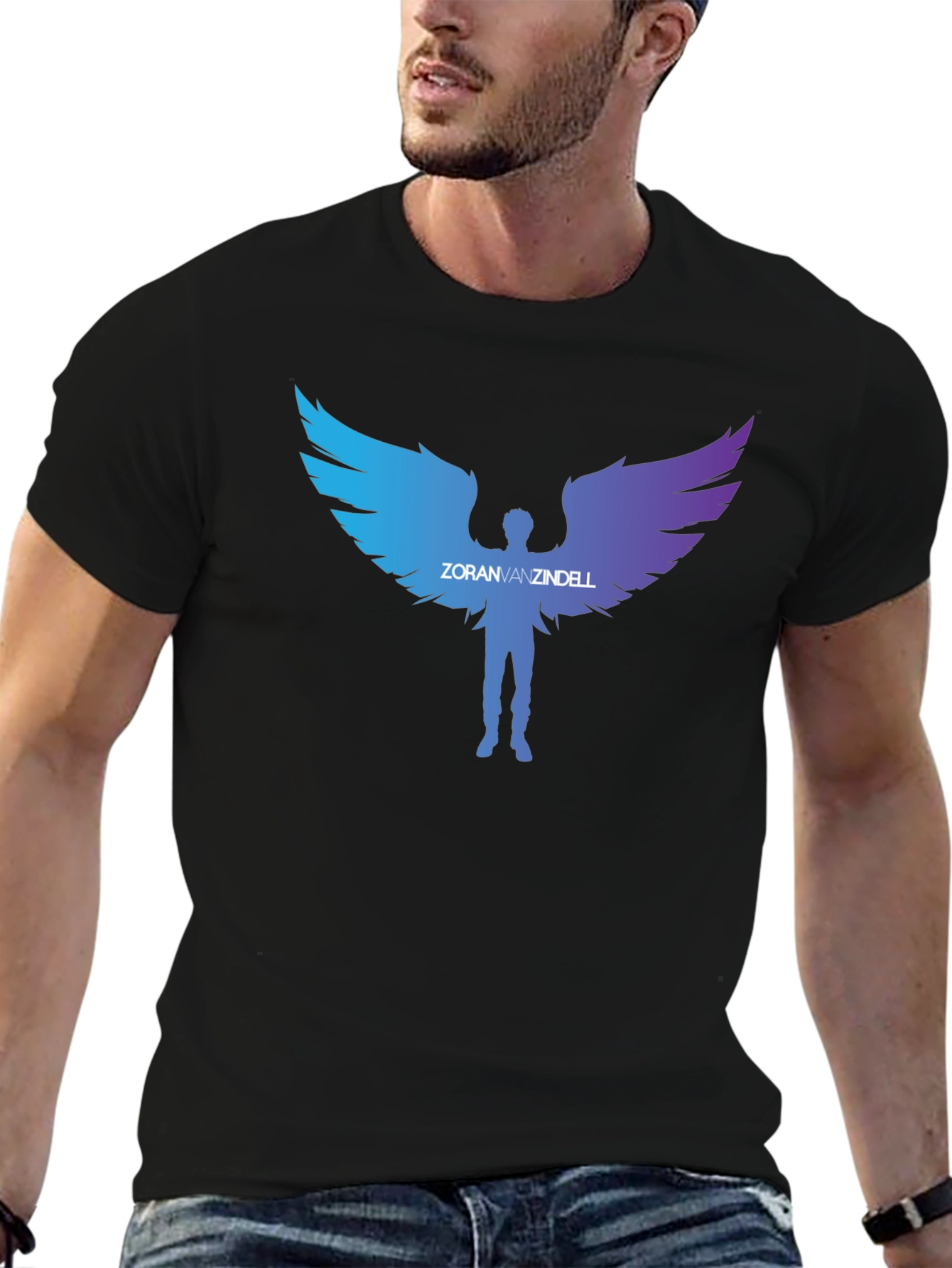 ZoranVanzindell Angel Wings Black T-Shirt