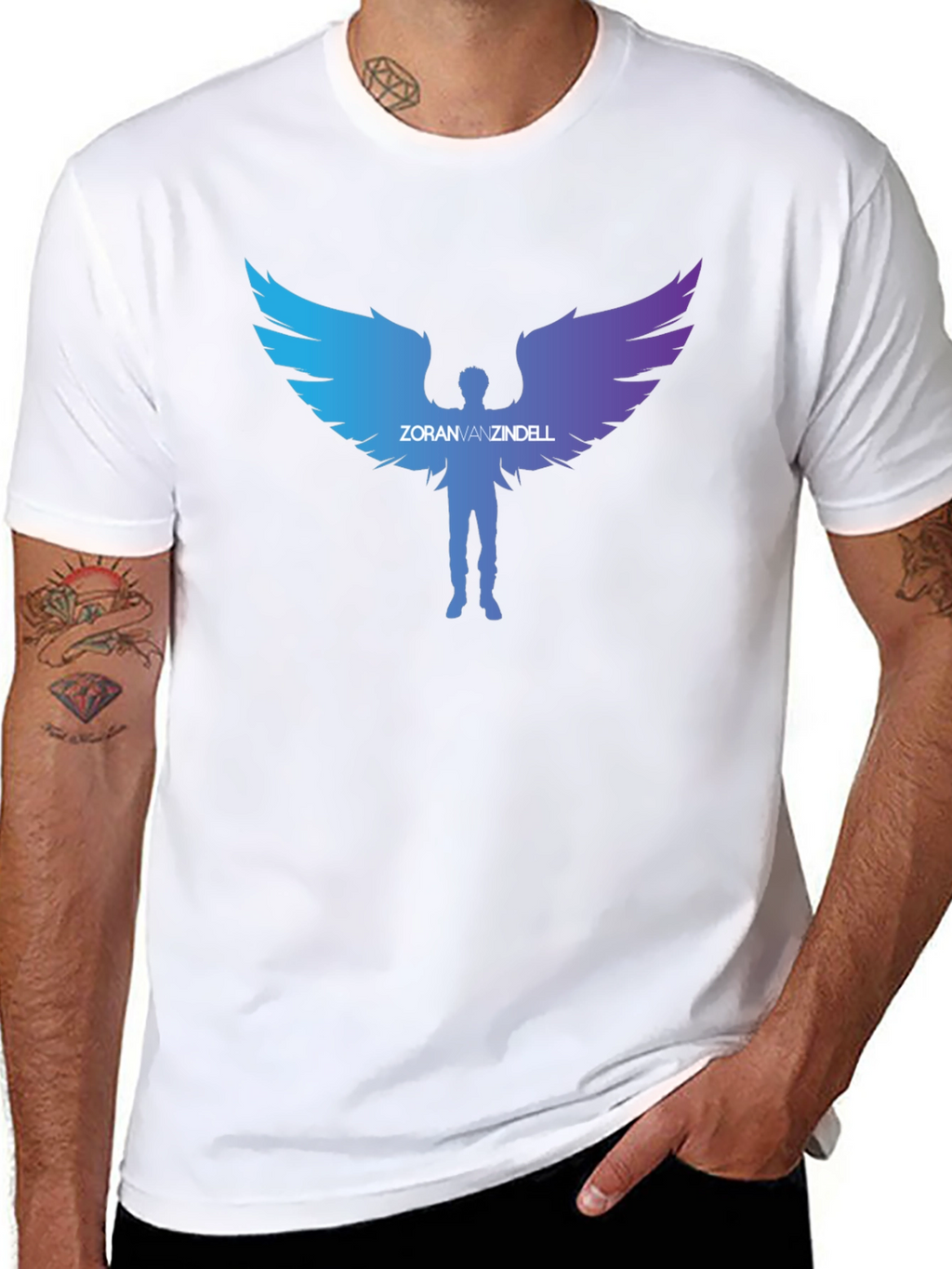 ZoranVanzindell Angel Wings Black T-Shirt