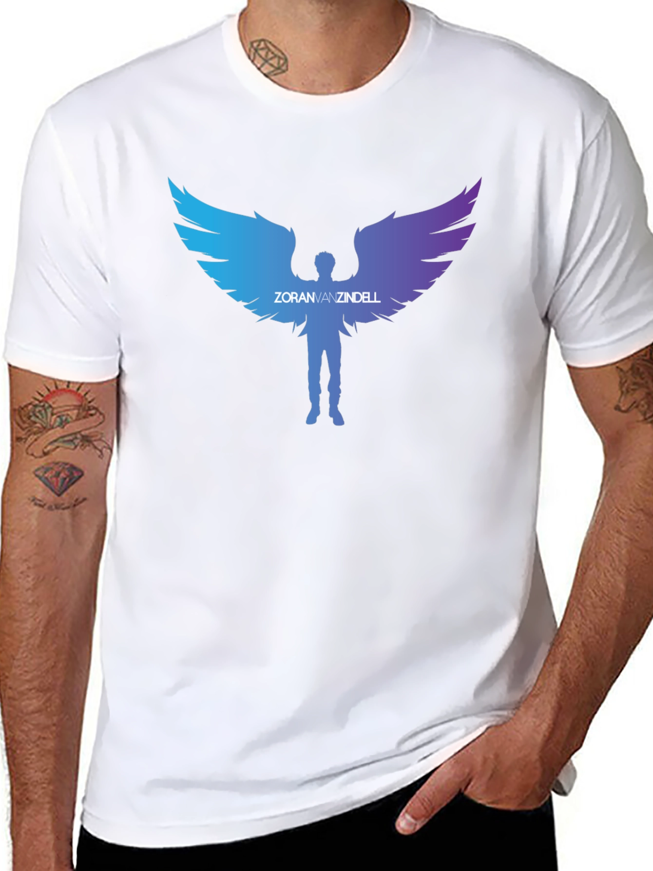 ZoranVanzindell Angel Wings Black T-Shirt