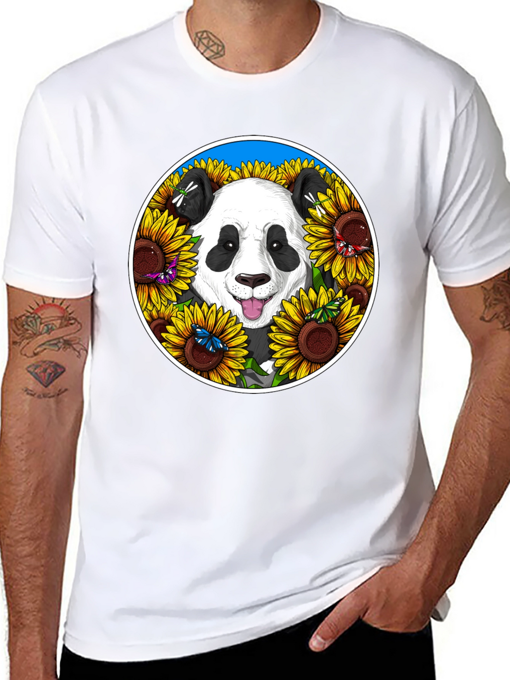 Panda & Sunflower Graphic Tee