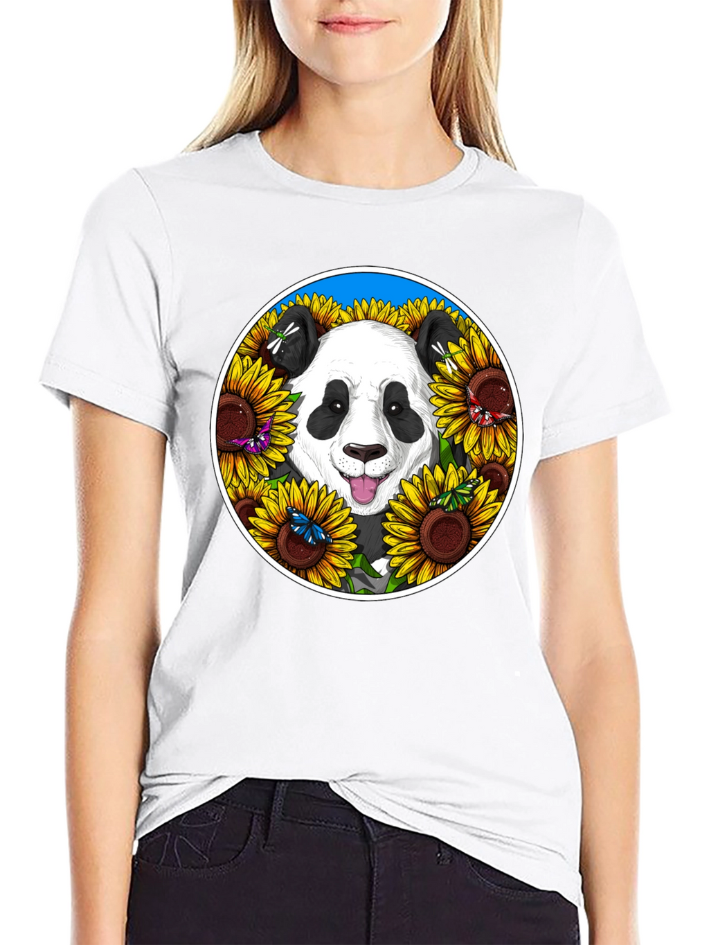 Panda & Sunflower Graphic Tee