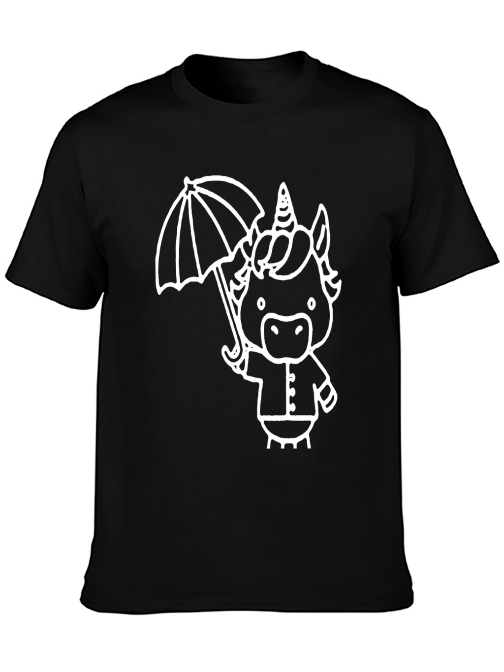 Unicorn Umbrella Graphic Tee - Black