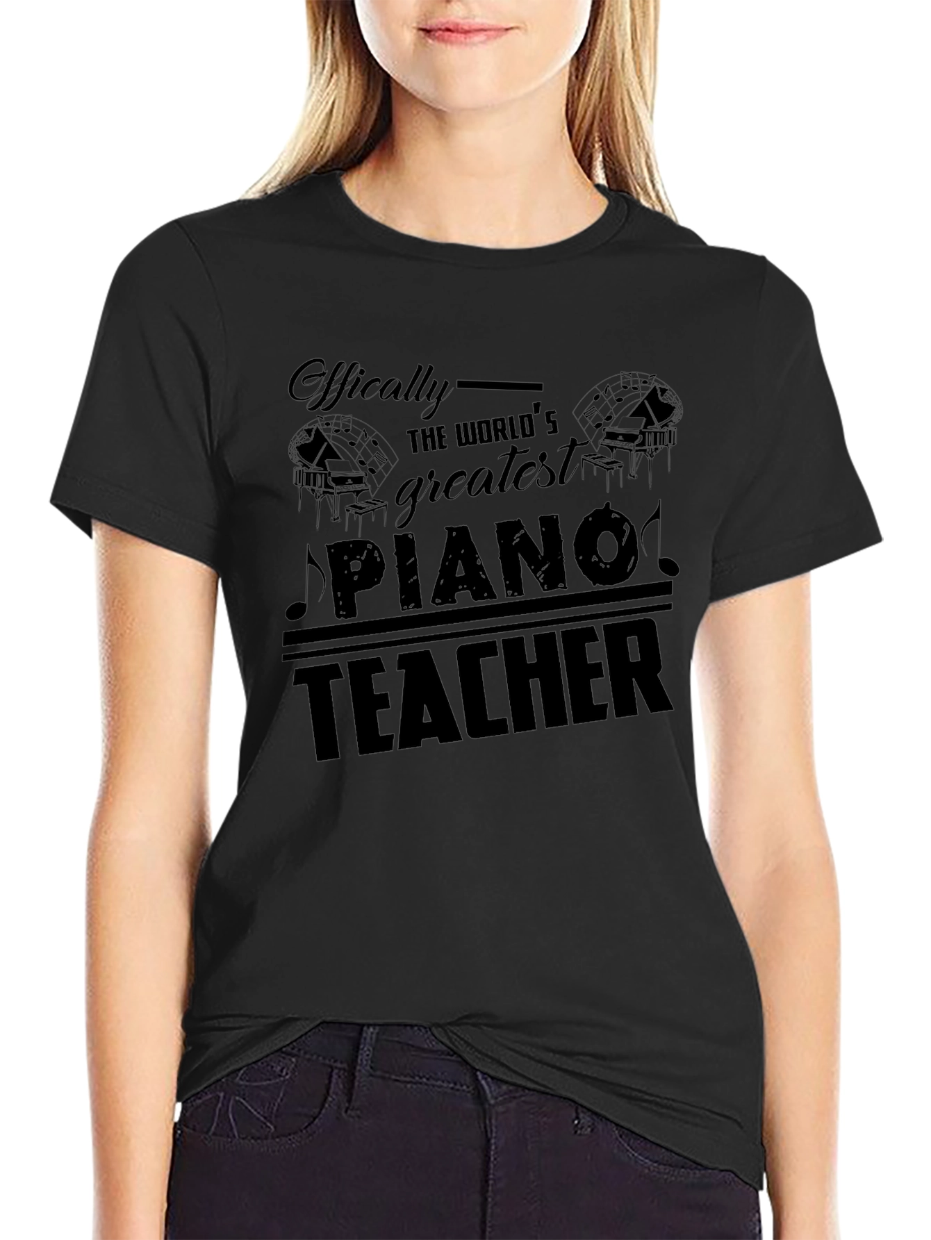 Worlds Greatest Piano Teacher Graphic T-Shirt