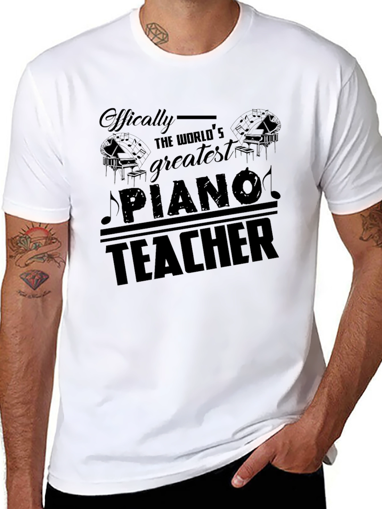 Worlds Greatest Piano Teacher Graphic T-Shirt