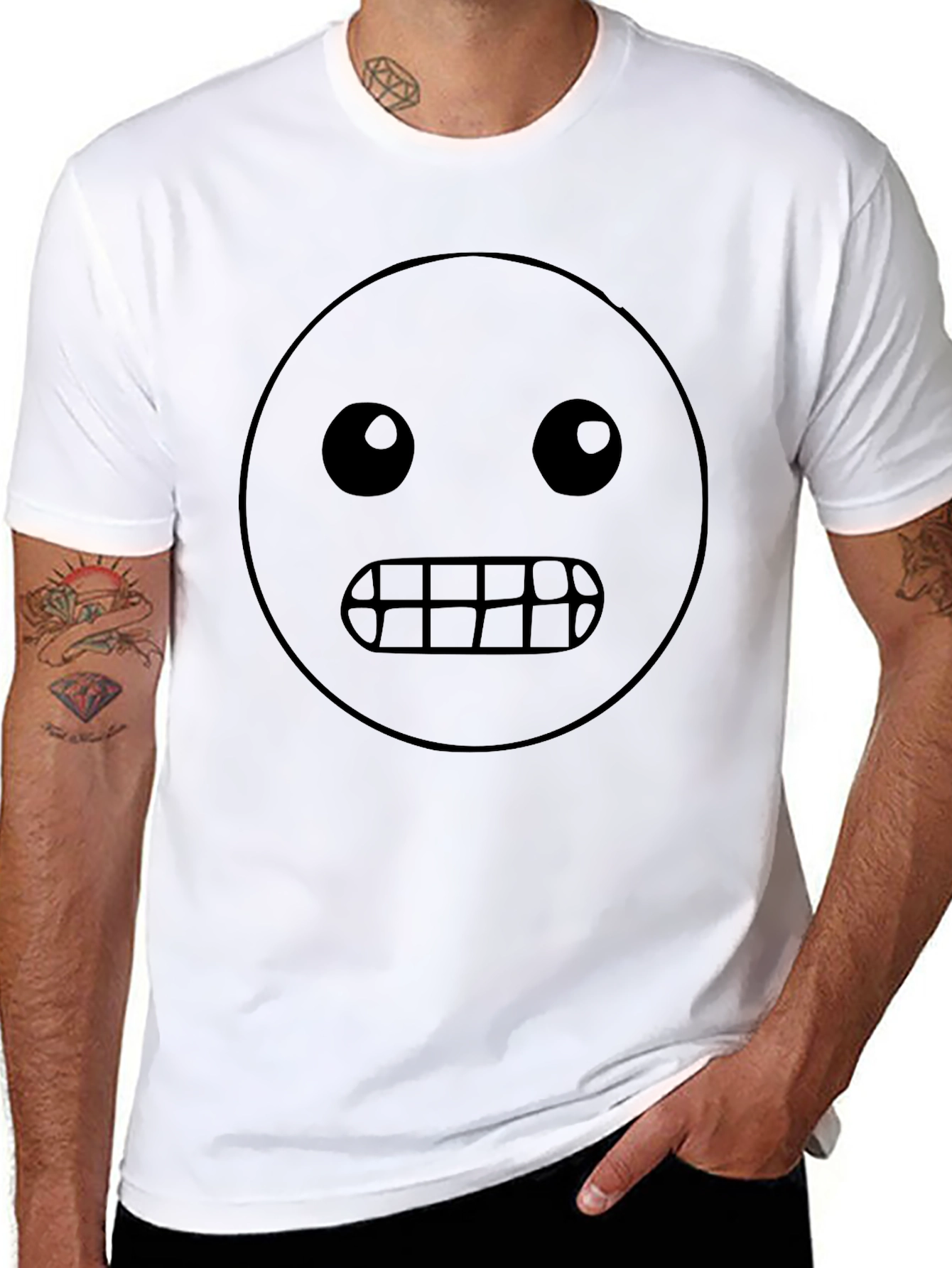 Grinning Emoji Black T-Shirt - Express Yourself