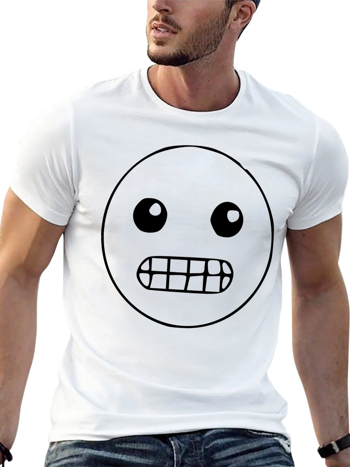 Grinning Emoji Black T-Shirt - Express Yourself