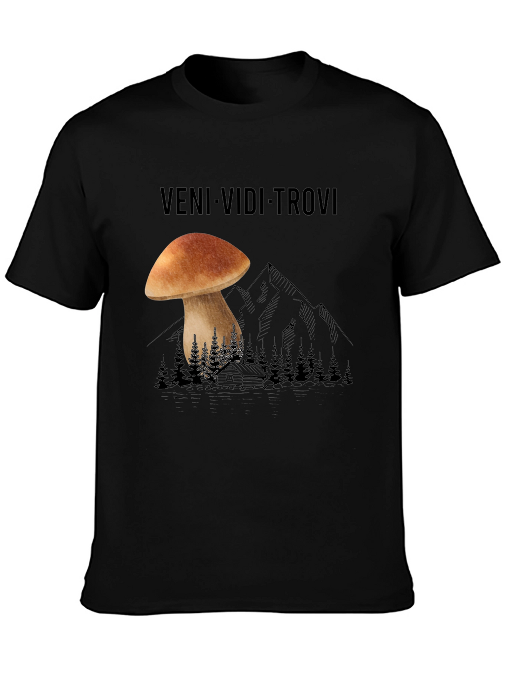 Veni Vidi Trovi Mushroom Graphic Tee