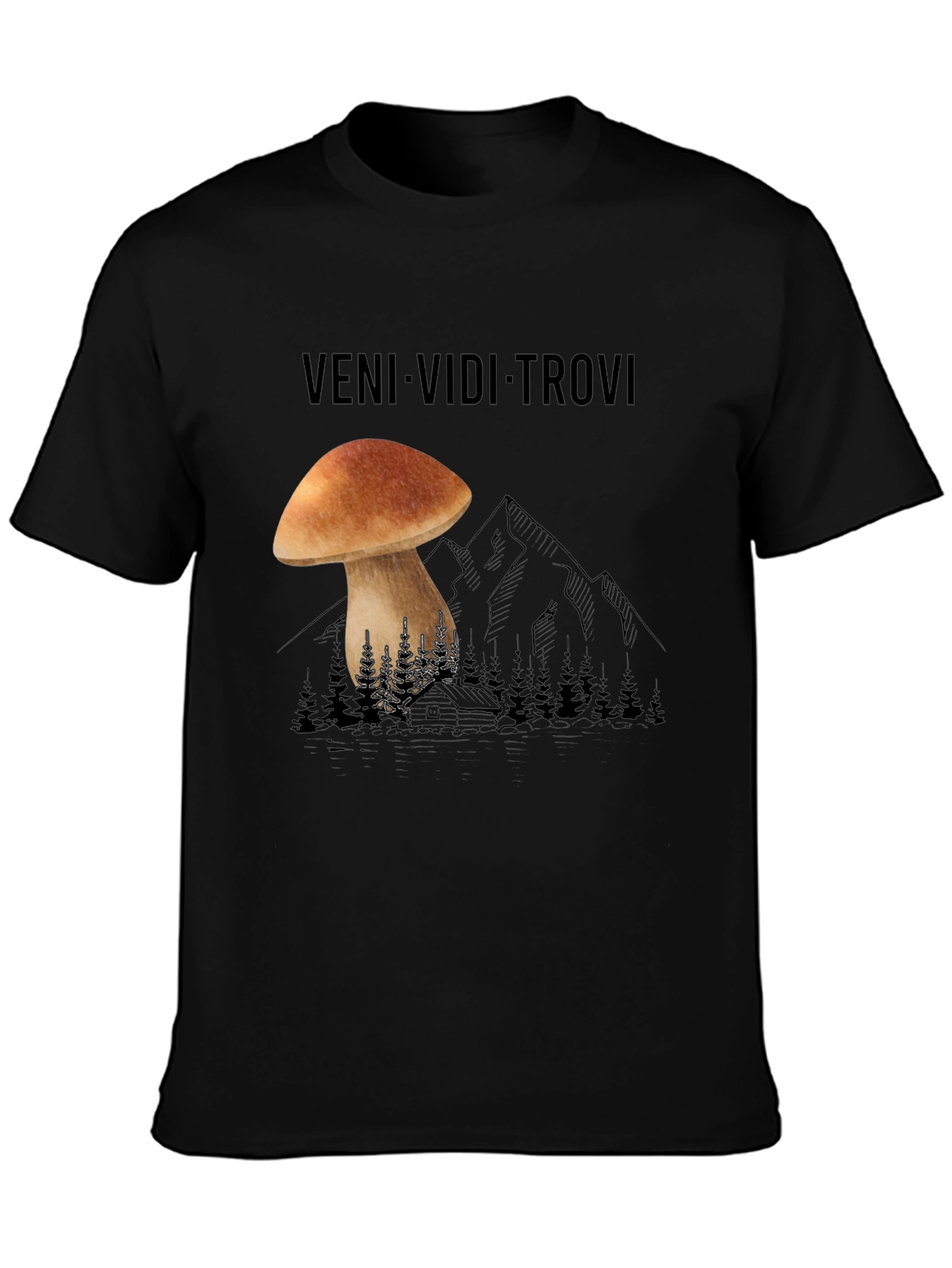 Veni Vidi Trovi Mushroom Graphic Tee