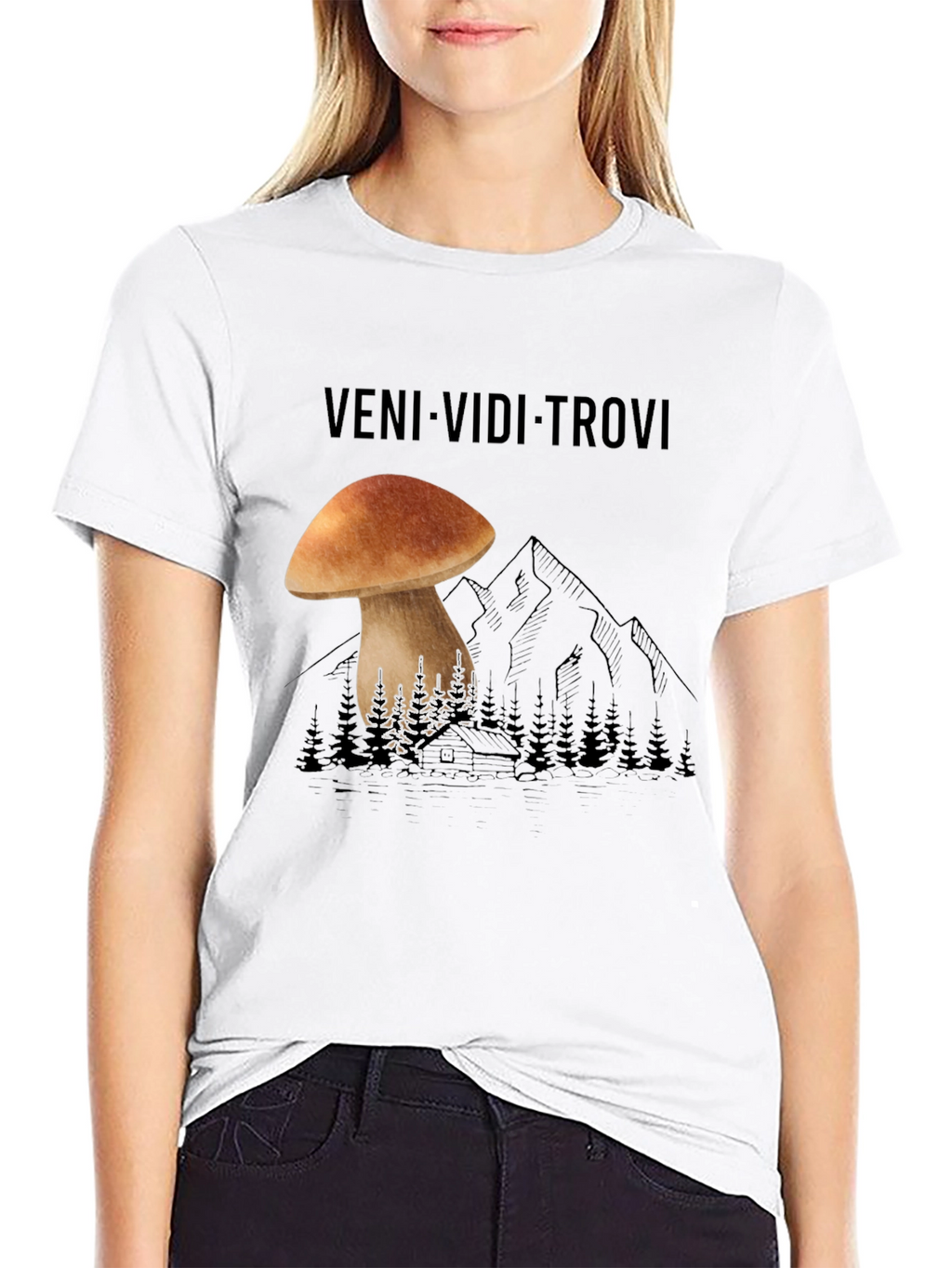 Veni Vidi Trovi Mushroom Graphic Tee