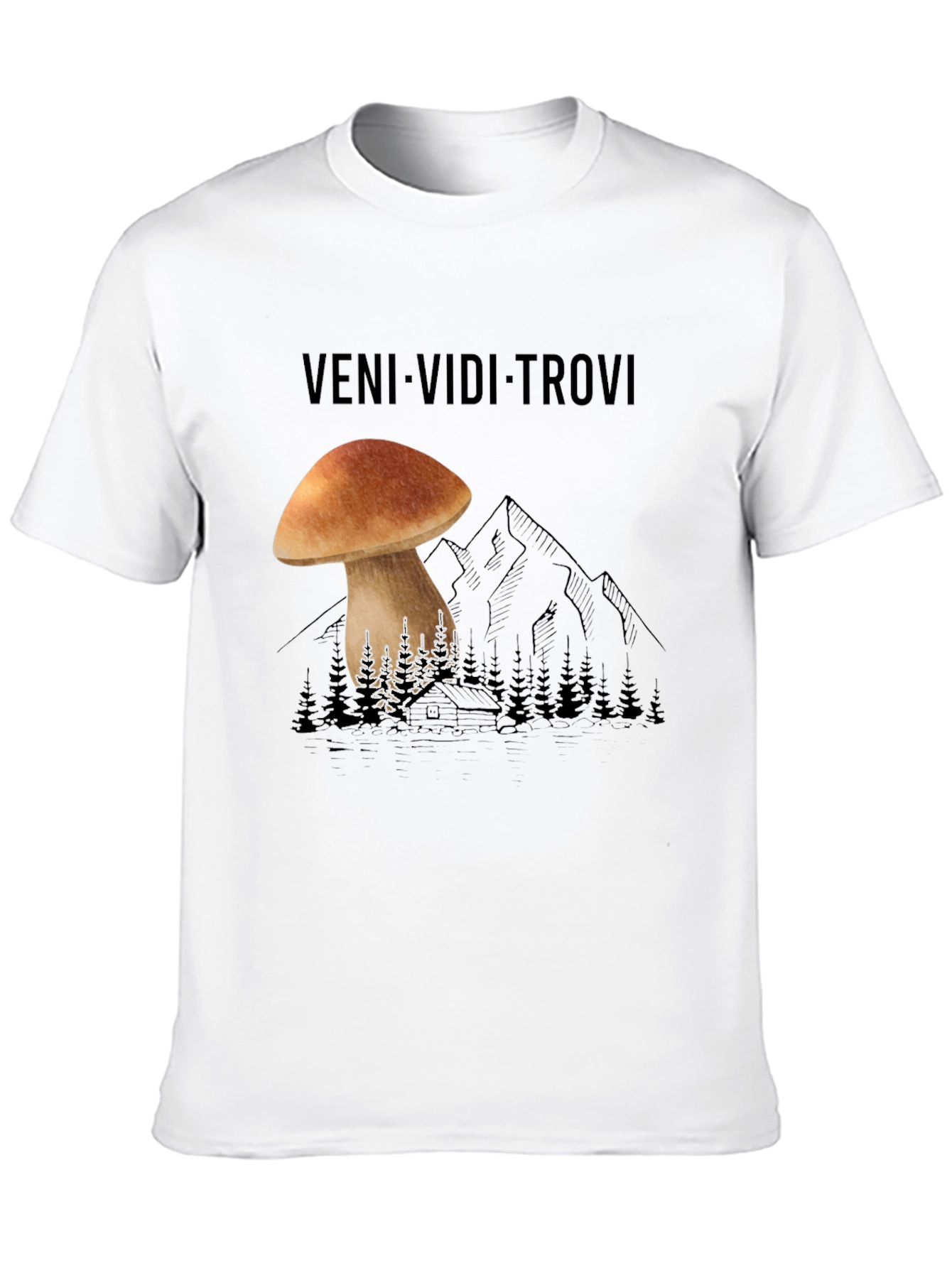 Veni Vidi Trovi Mushroom Graphic Tee