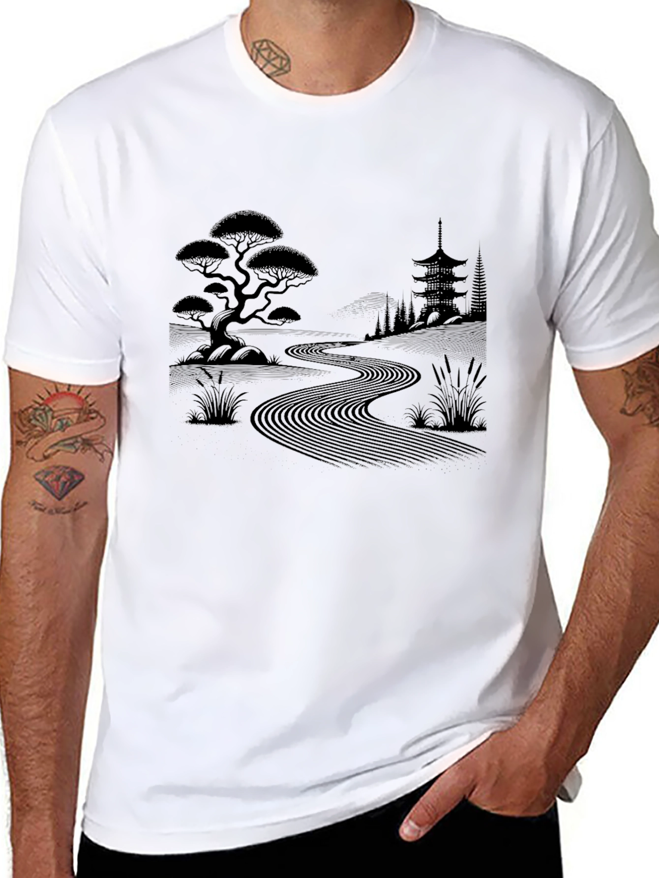 Zen Garden T-Shirt - Japanese Landscape Design