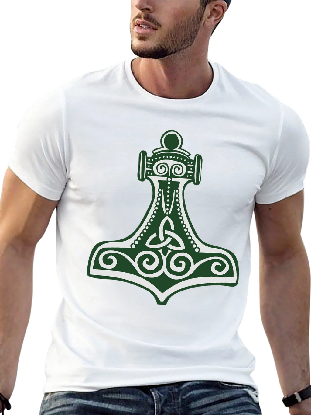 Viking Hammer Graphic Tee - Black