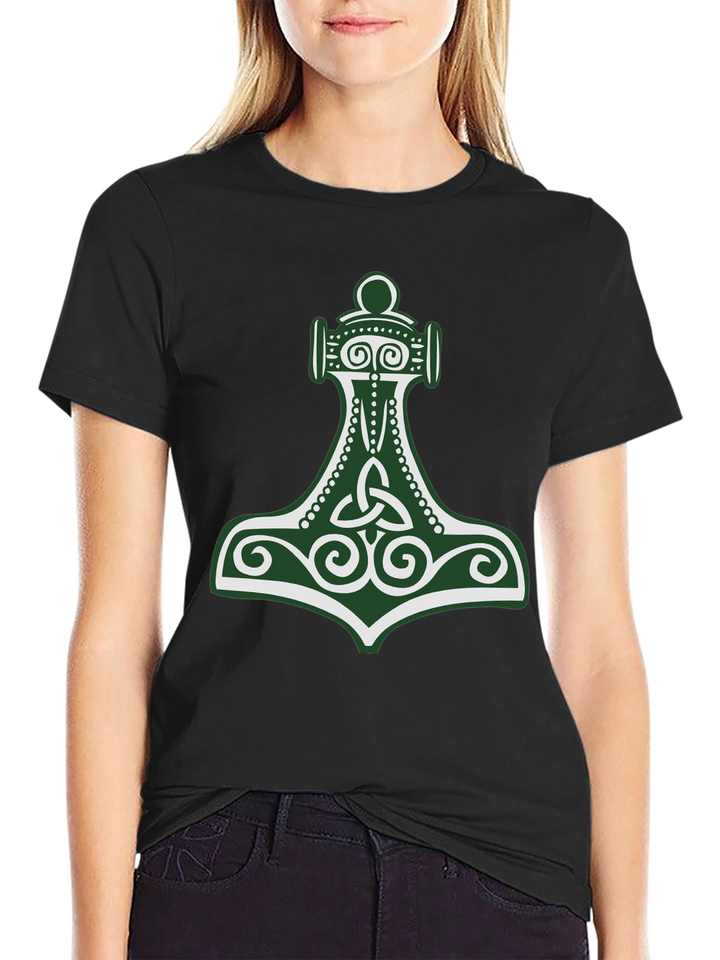 Viking Hammer Graphic Tee - Black