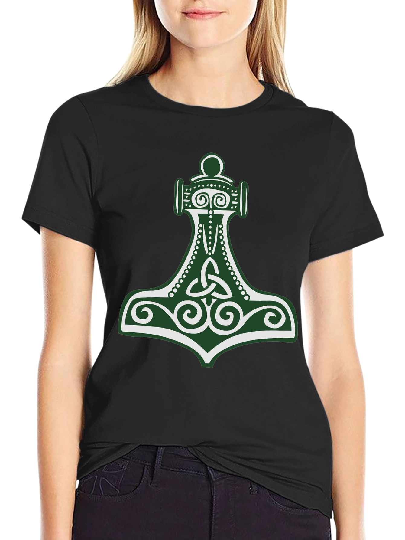 Viking Hammer Graphic Tee - Black
