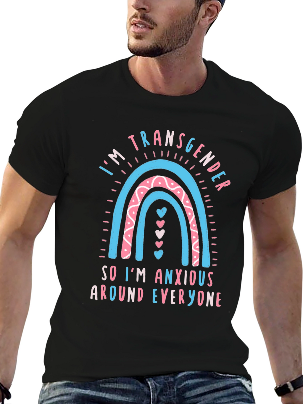 Transgender Rainbow Anxiety Tee