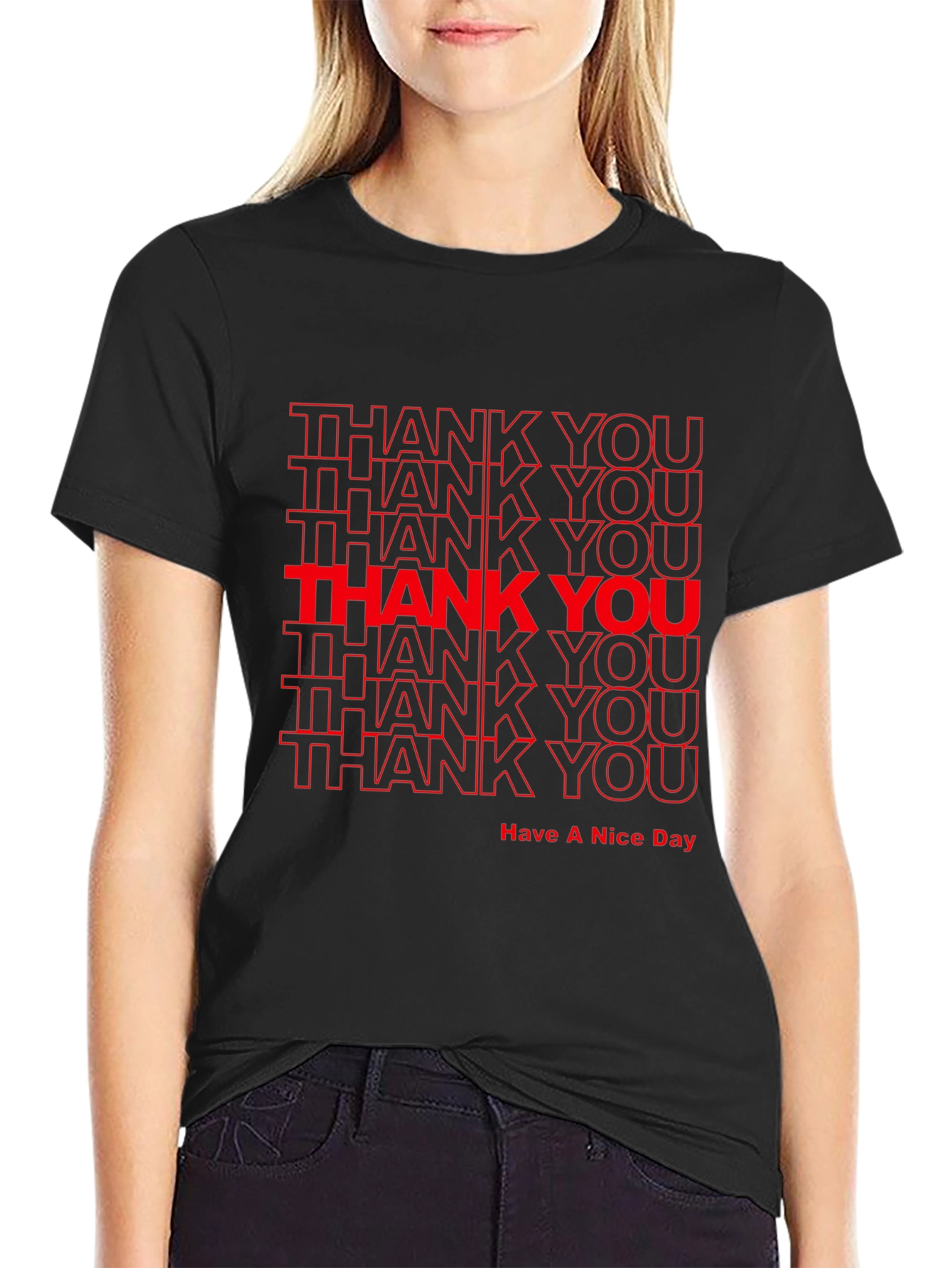 Thank You Graphic Print T-Shirt