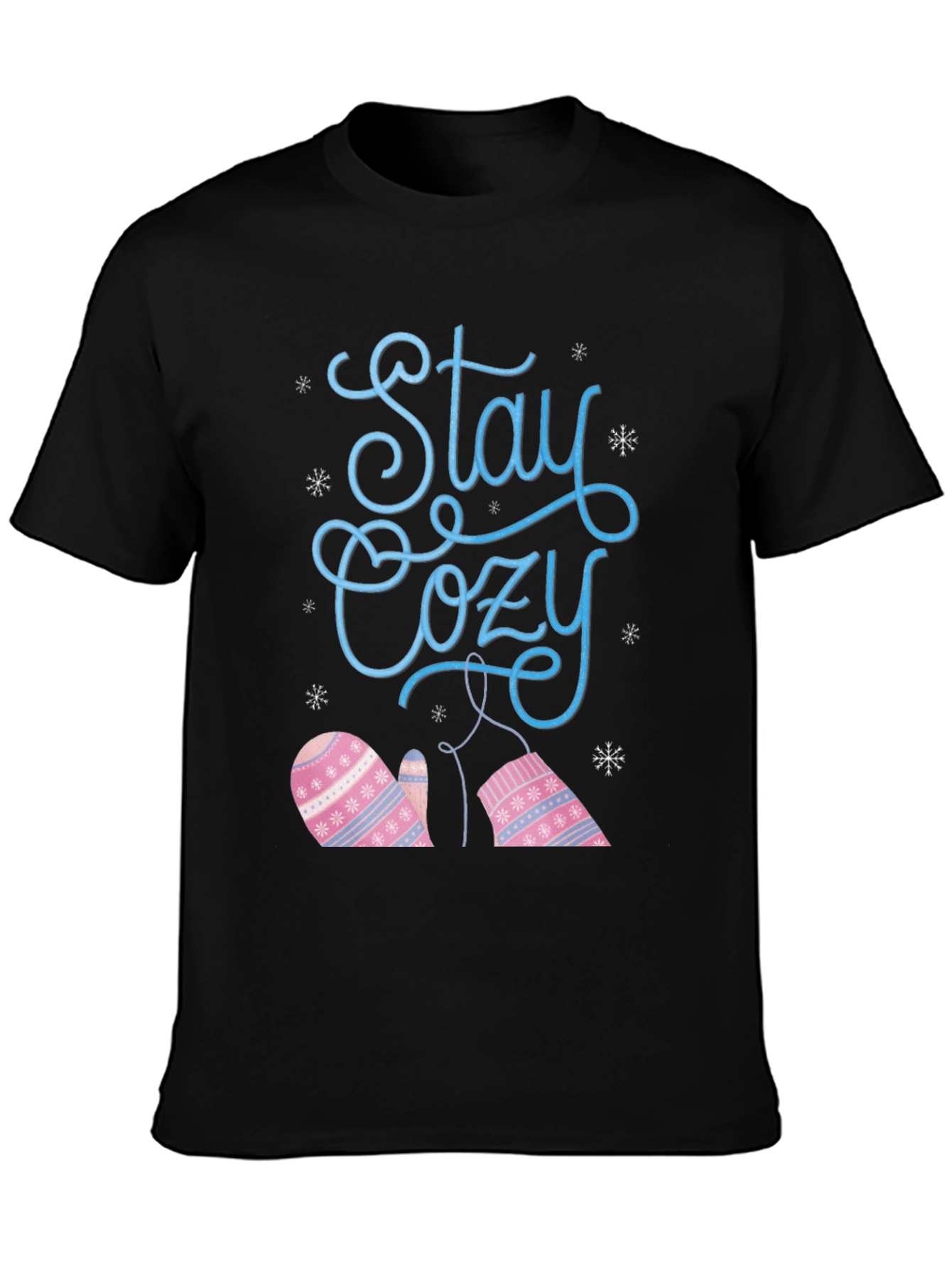 Stay Cozy Winter Mittens Graphic T-Shirt