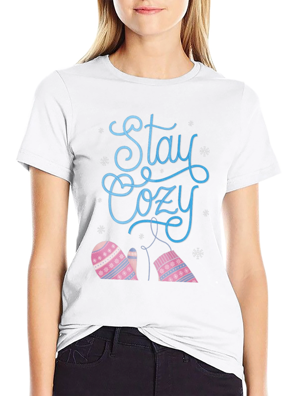 Stay Cozy Winter Mittens Graphic T-Shirt