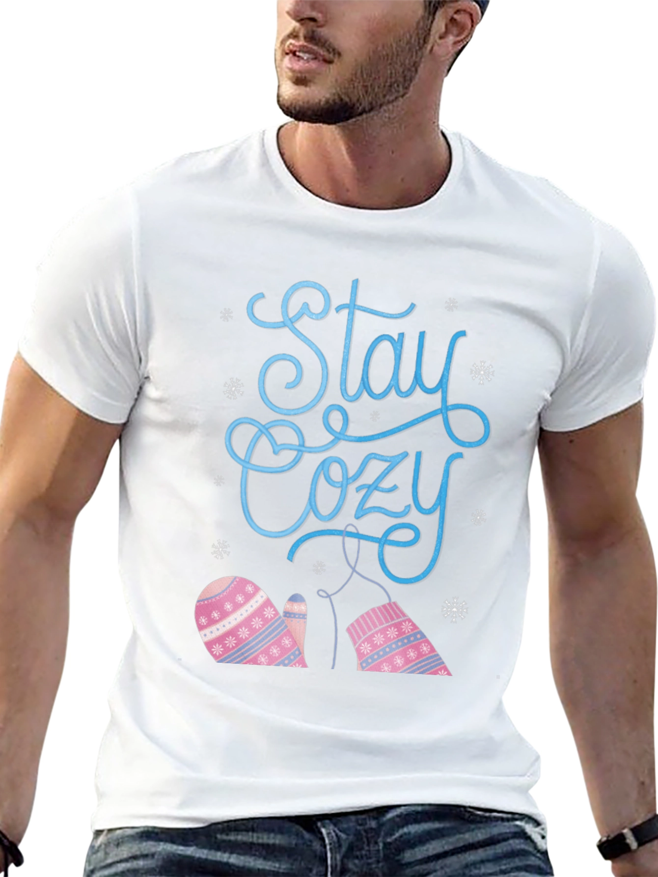 Stay Cozy Winter Mittens Graphic T-Shirt