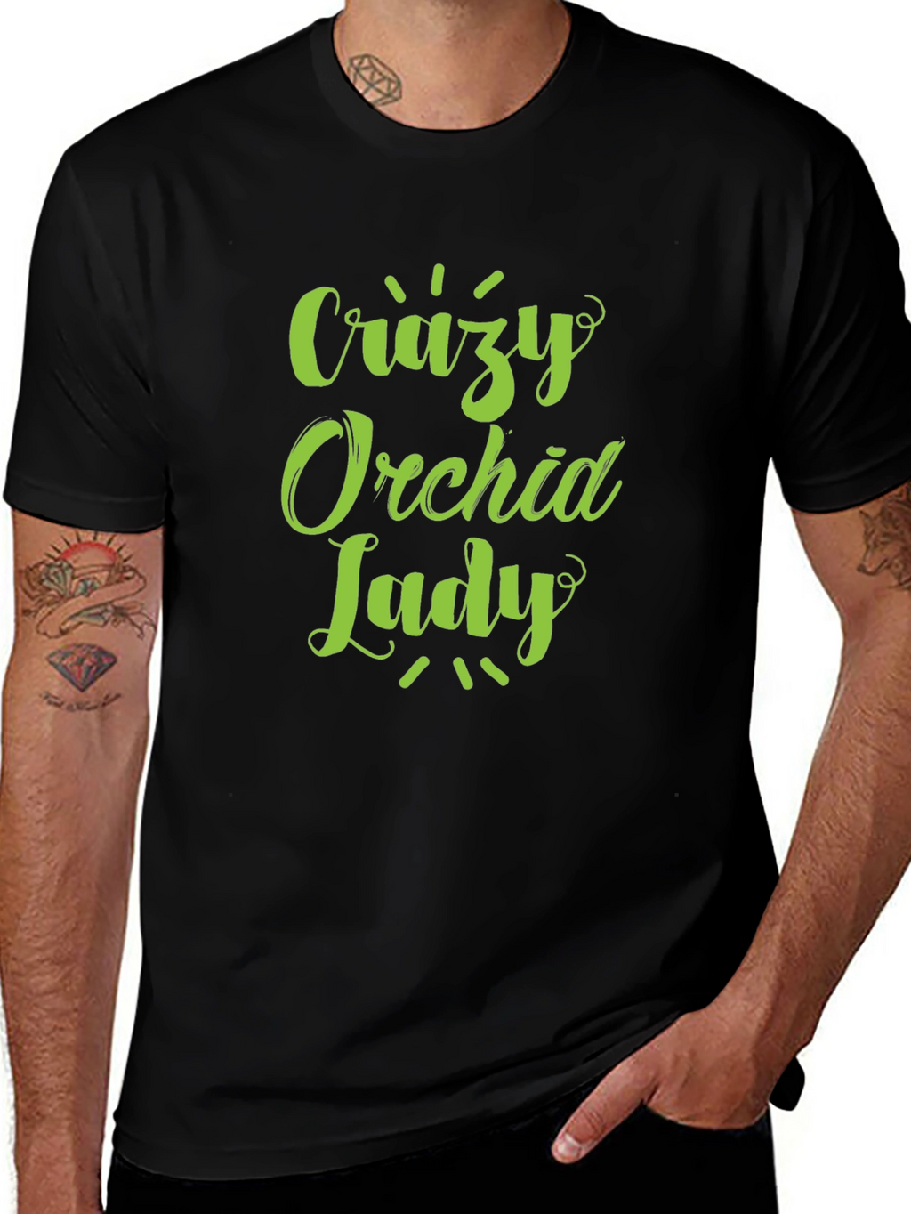 Crazy Orchid Lady T-Shirt - Black Graphic Tee