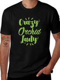 Crazy Orchid Lady T-Shirt - Black Graphic Tee