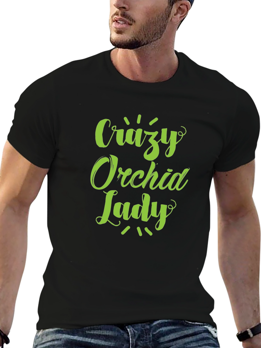 Crazy Orchid Lady T-Shirt - Black Graphic Tee